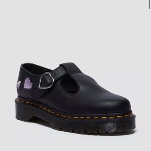 Dr. Martens POLLEY HEART VIRGINA SATIN MARY JANE SHOES size 7